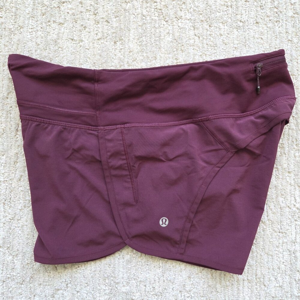 Lululemon Run Times Shorts Women's Size 6 Dark Adobe Burgundy Red 4" Running Gym - Picture 3 of 16